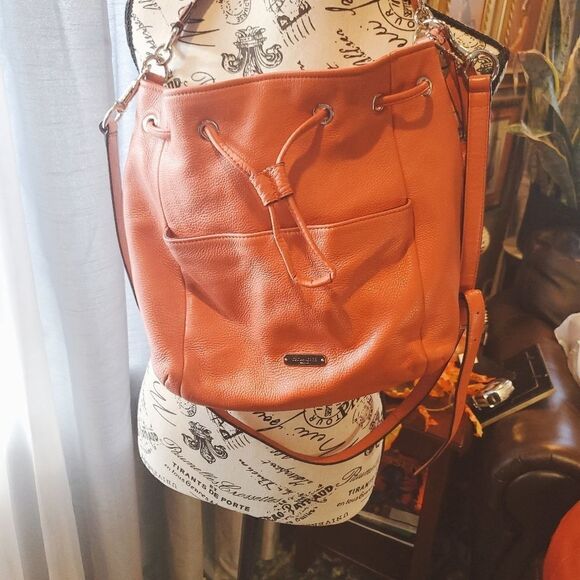 COACH Genuine Leather Drawstring Bag - Picture 1 of 16